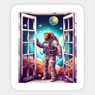 Astronaut Outside the Galaxy Window #4 Sticker